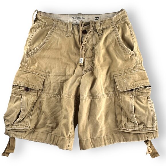 Abercrombie & Fitch Heavyweight Khaki Cargo Shorts Size 32 - Picture 9 of 11